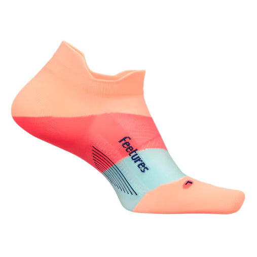 Colorful sock with gradient design on a white background