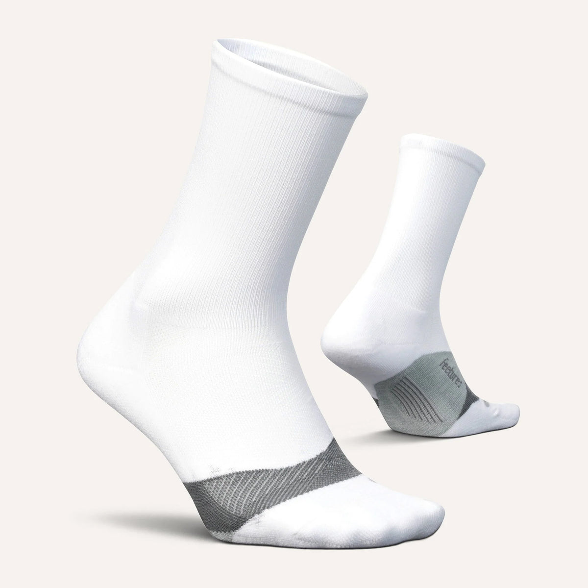Feetures Elite Light Cushion Mini Crew Sock White