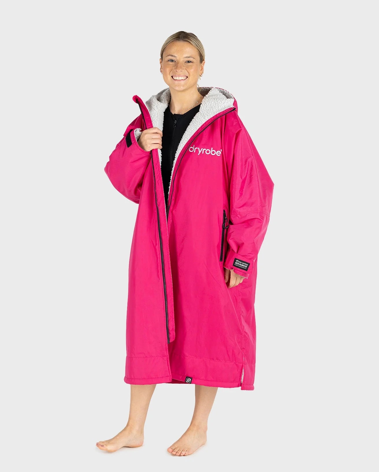Dryrobe Advanced long Sleeve Changing Robe Pink Grey