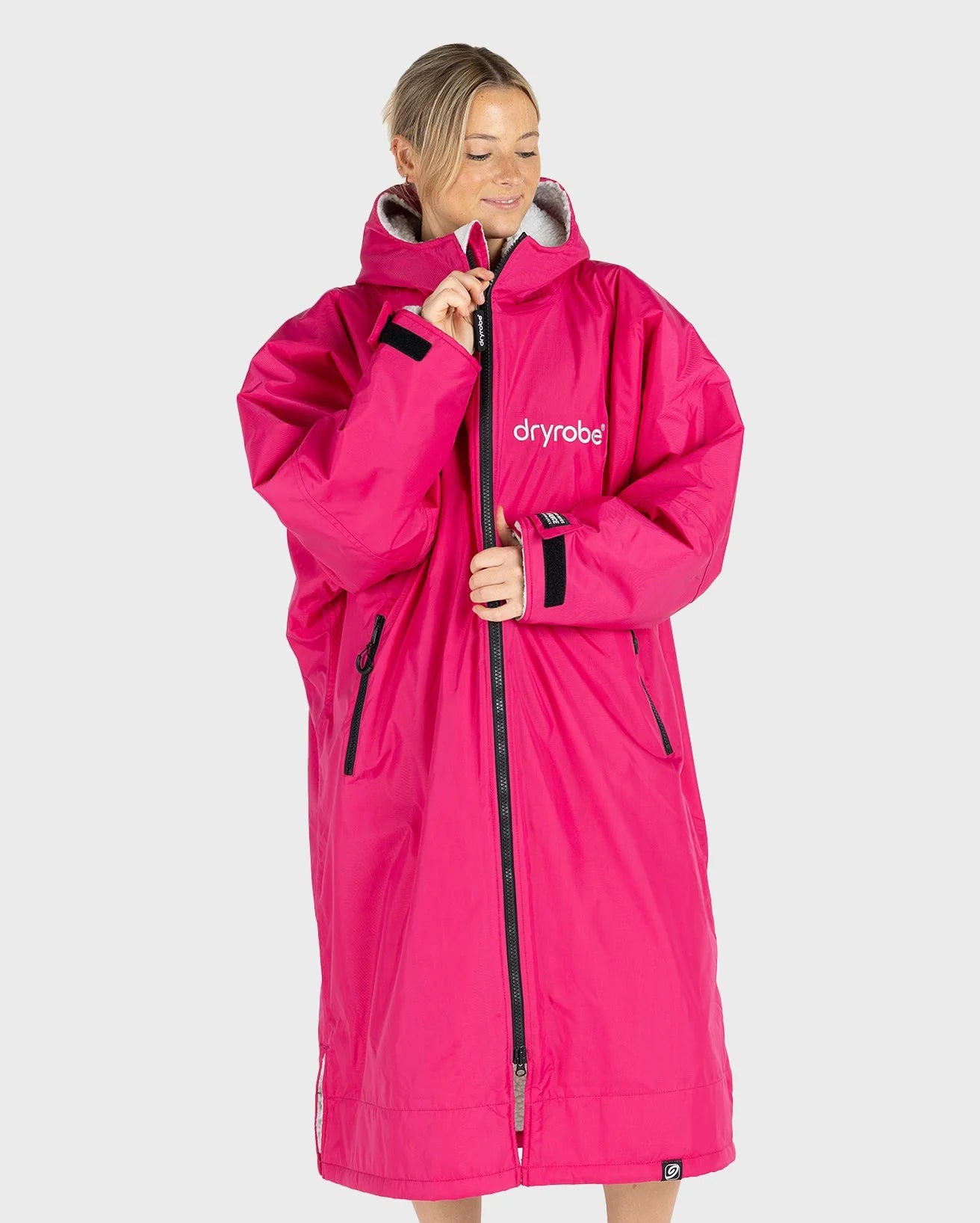 Dryrobe Advanced long Sleeve Changing Robe Pink Grey