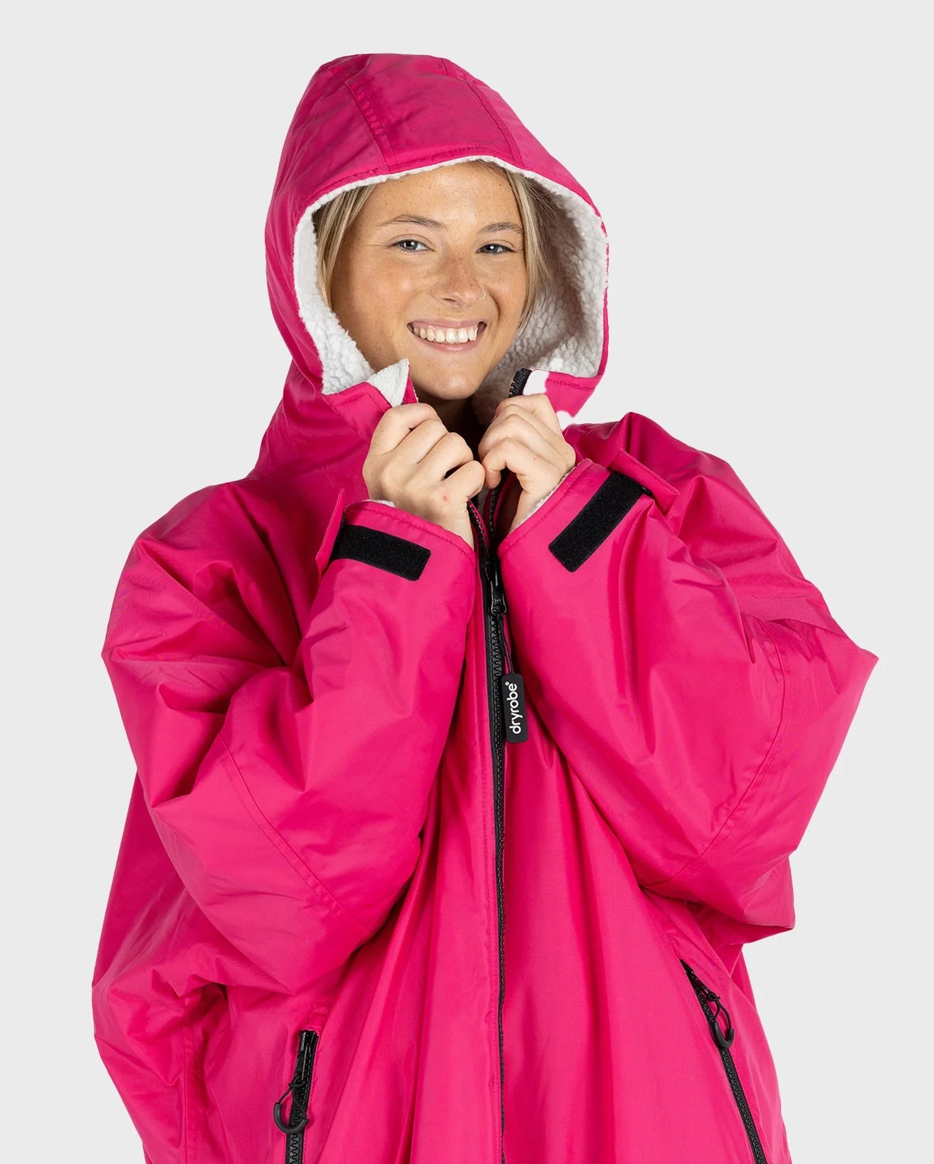 Dryrobe Advanced long Sleeve Changing Robe Pink Grey