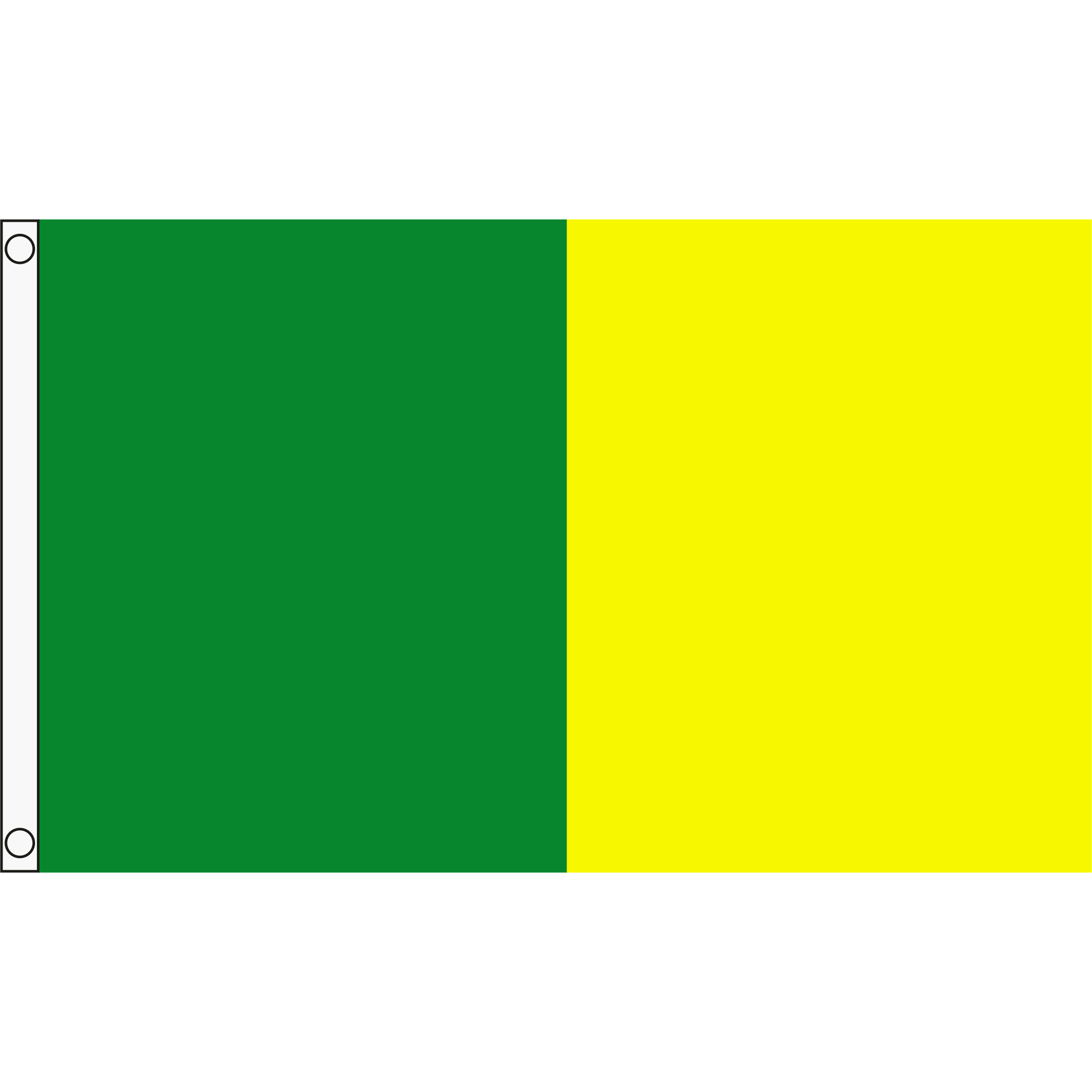 TCF 5x3 Half & Half Flag Green Yellow