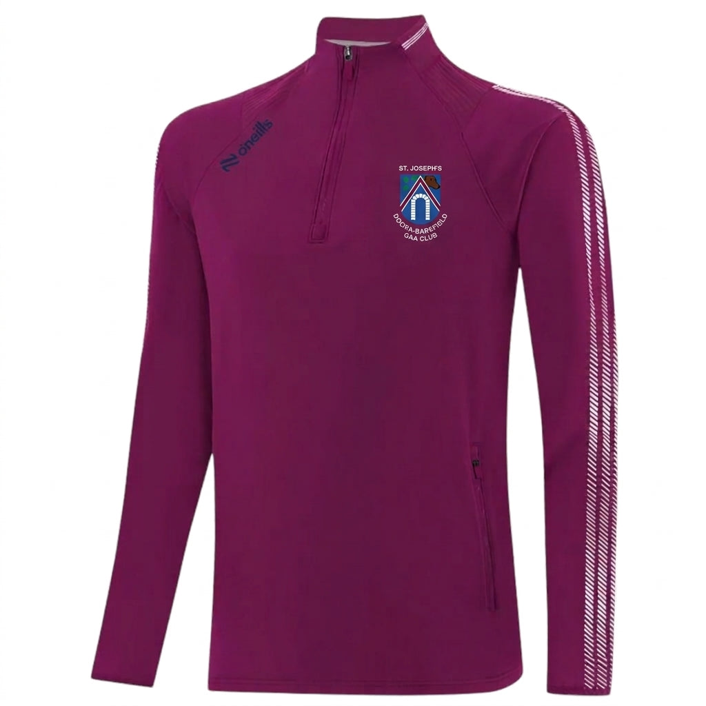 O'Neills Doora Barefield Dynamo Brushed Half Zip Top Maroon White