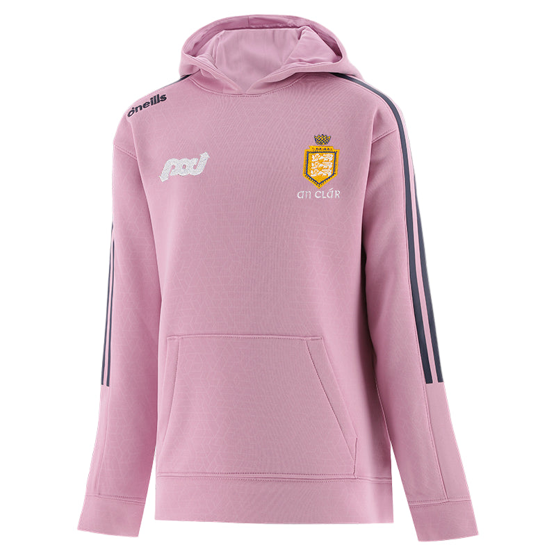 O'Neills Clare GAA Women's Hydra Tech Fleece Pullover Hoodie Pink Marine