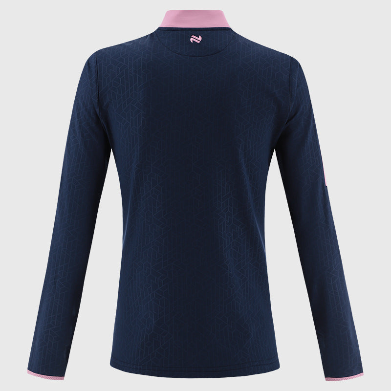 O'Neills Clare GAA Women's Hydra Brushed Half Zip Top Navy Pink