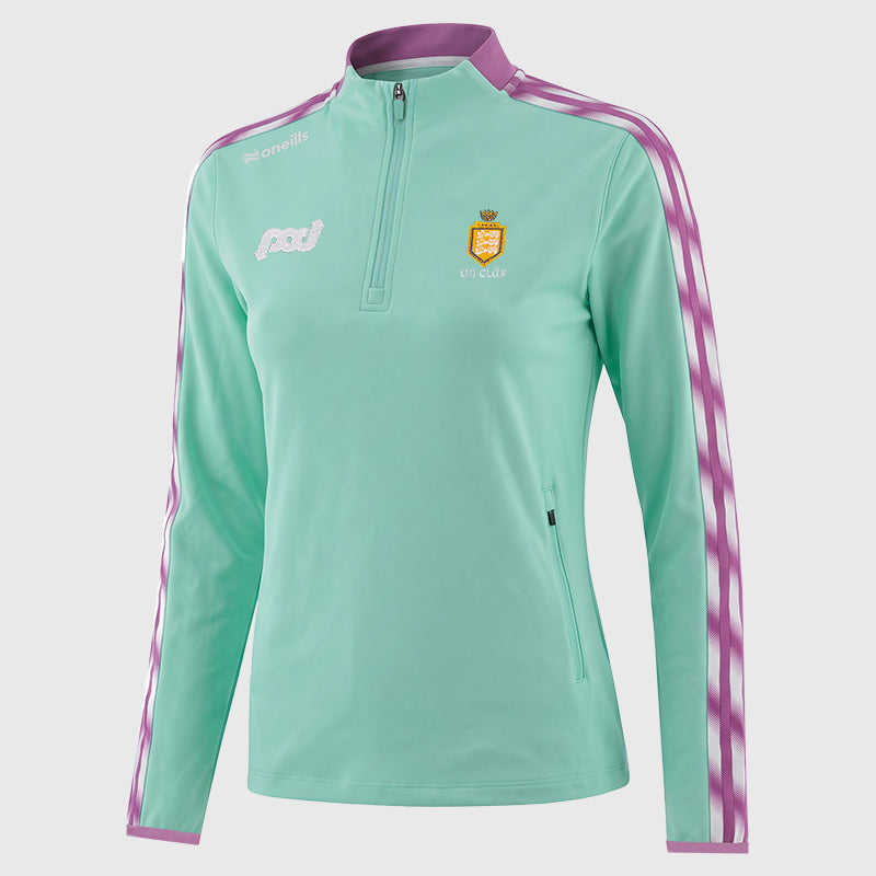 O'Neills Clare GAA Women's Imperium Brushed Half Zip Top Green Purple
