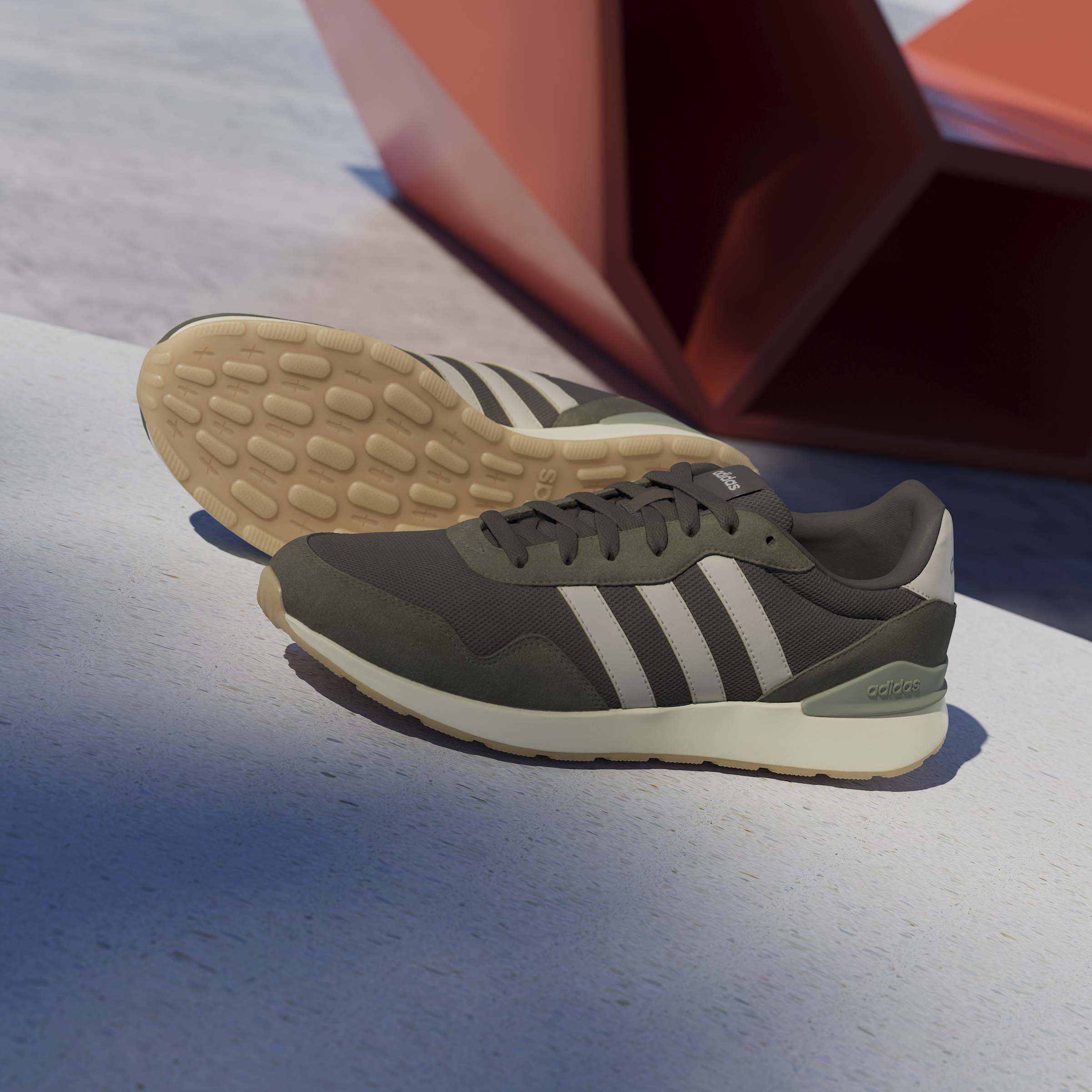 Adidas Run 60s 4.0 Men's Trainer Shoes Olive Green