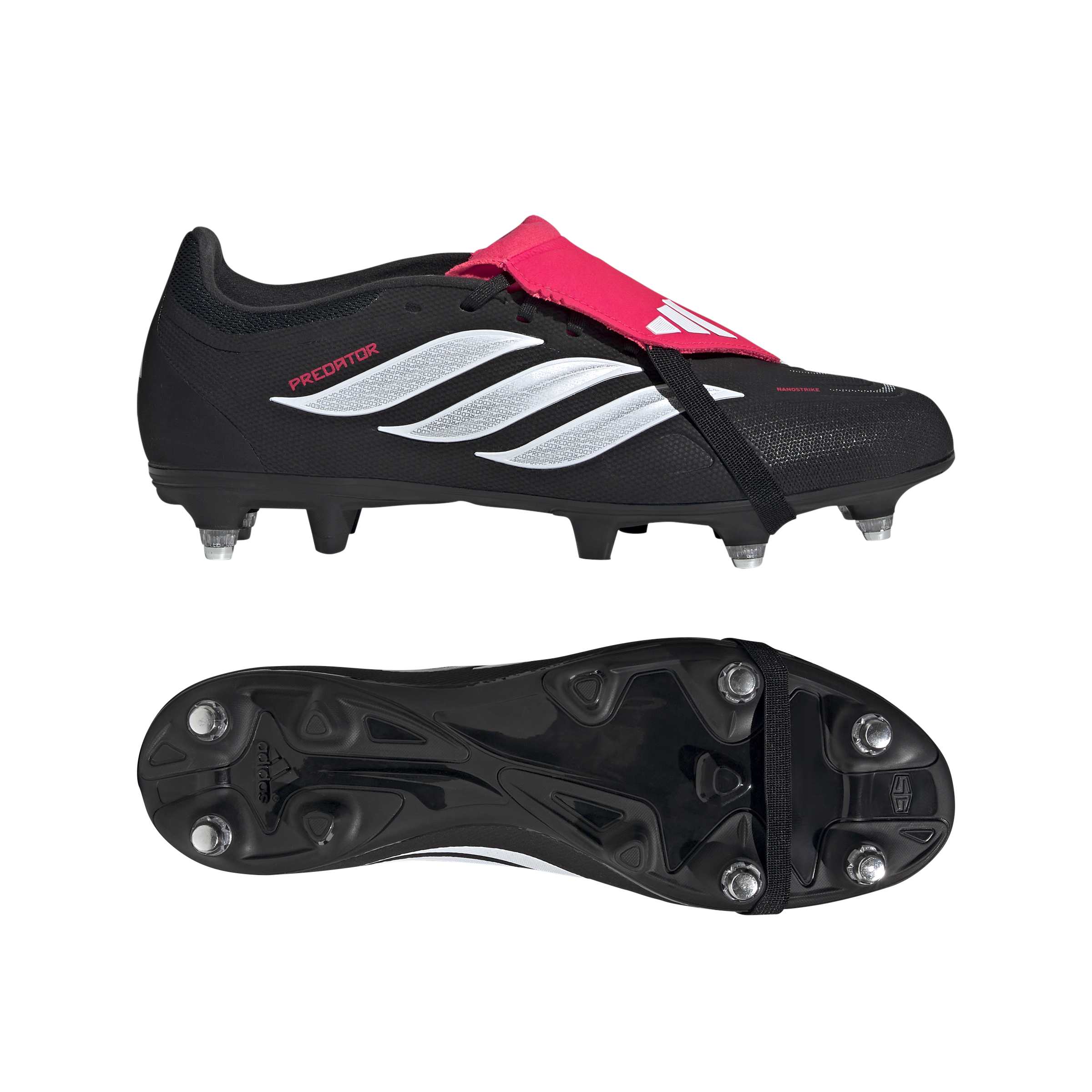 Adidas Predator League Fold-Over Tongue Soft Ground Football Boots Black Red