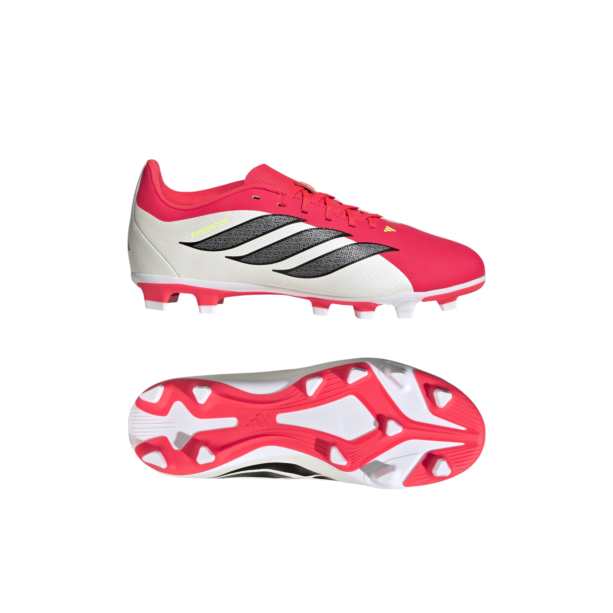 Adidas Predator Club Firm Ground Junior Football Boots White Red