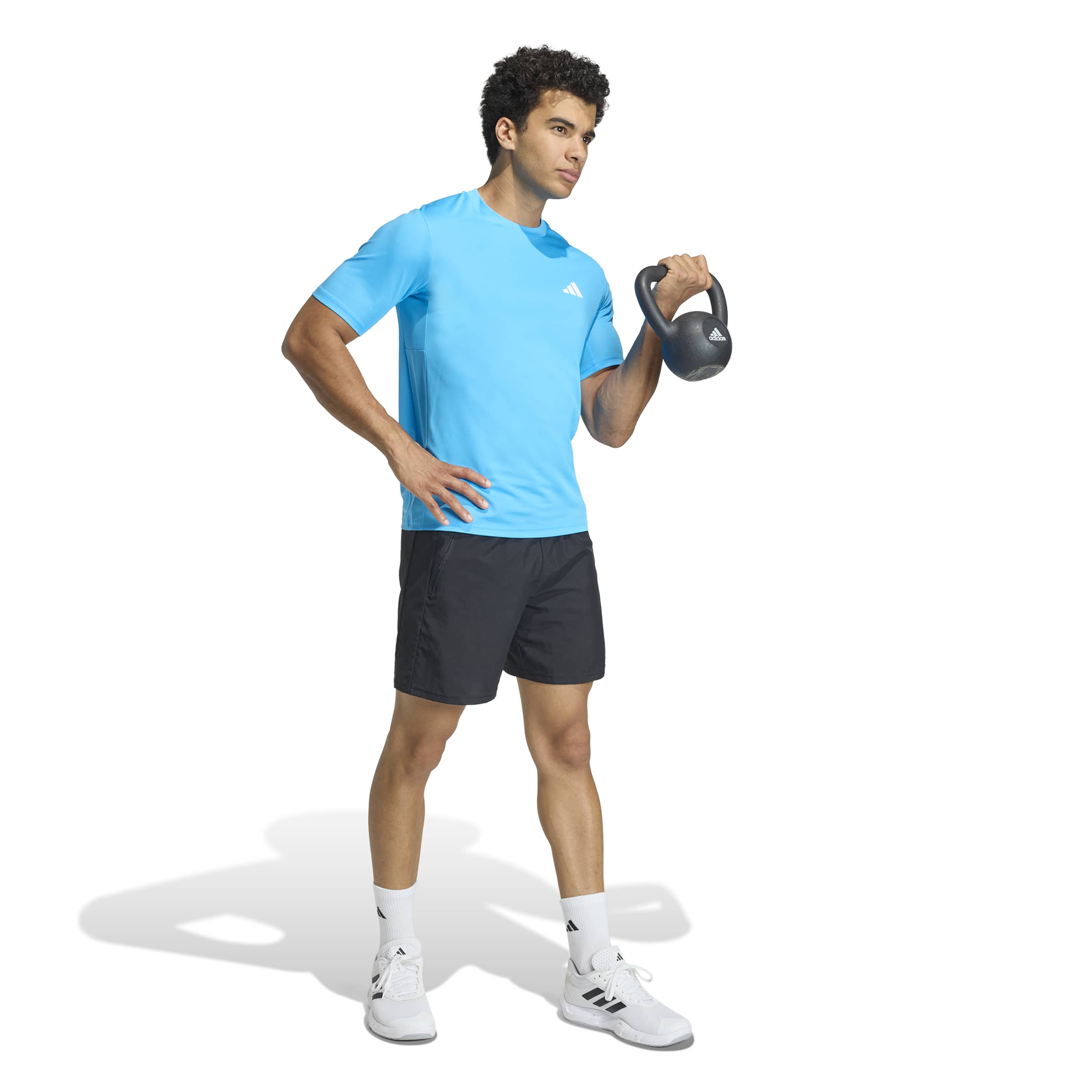 Adidas Workout Essential Base Tee Shirt Blue