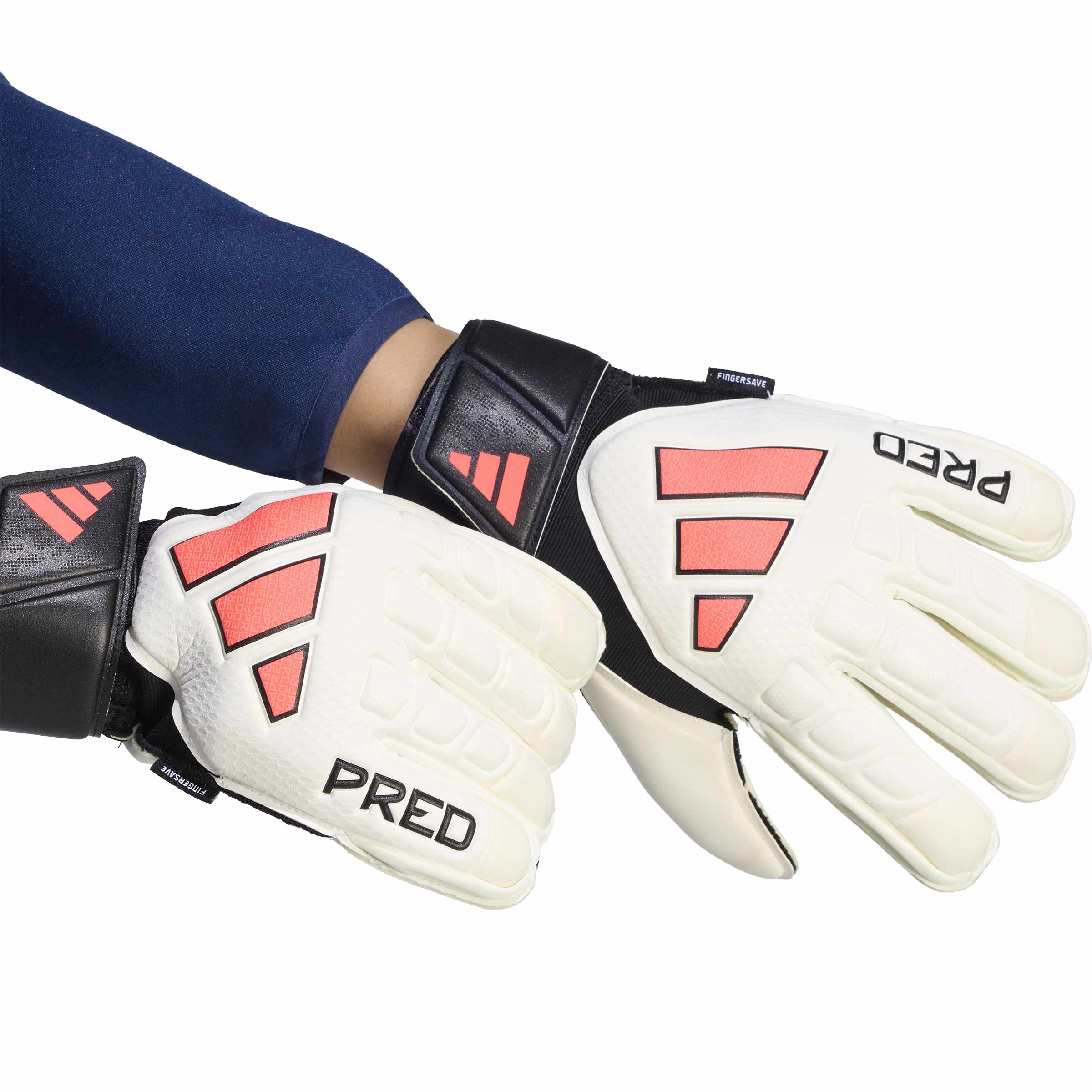 Adidas Predator Match Fingersave Goalkeeper Glove White Red