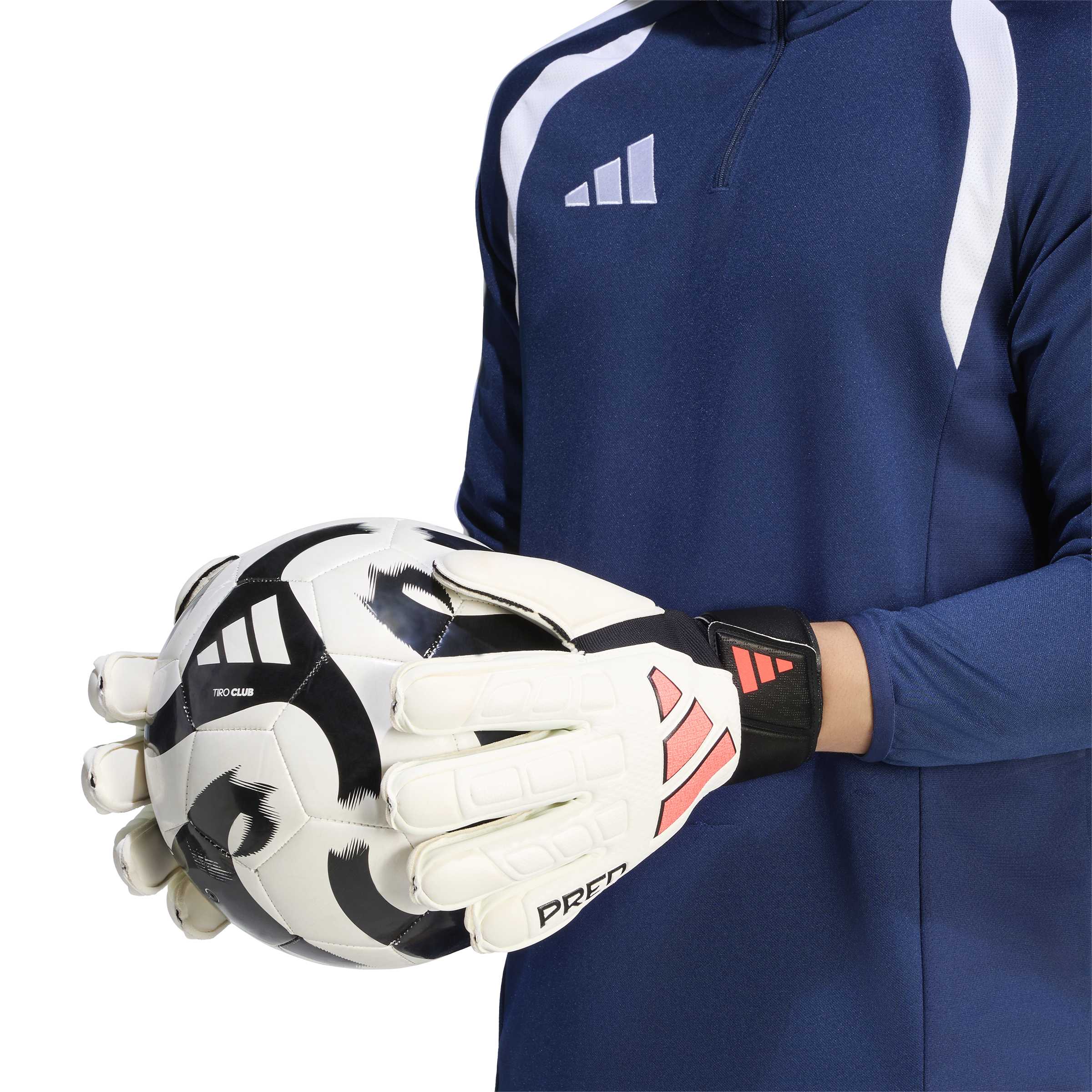 Adidas Predator Match Fingersave Goalkeeper Glove White Red