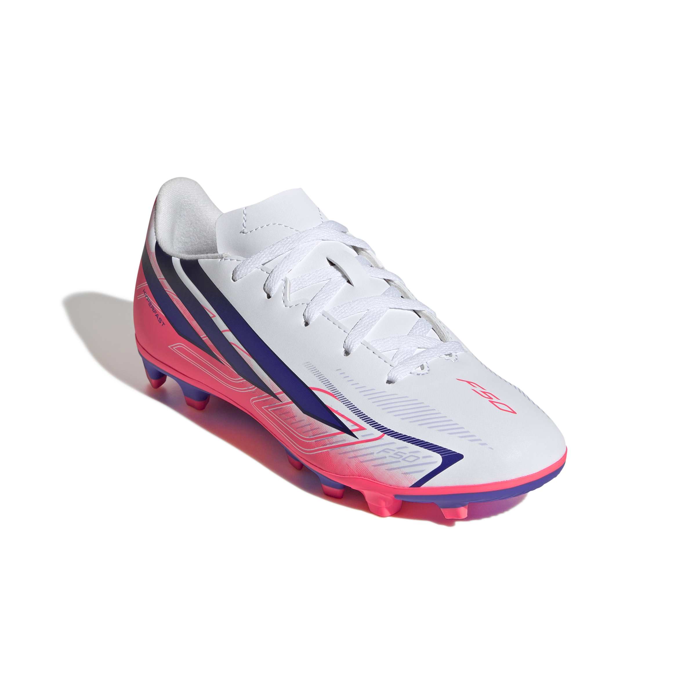Adidas F50 Hyperfast Club Firm Ground Junior Football Boots White