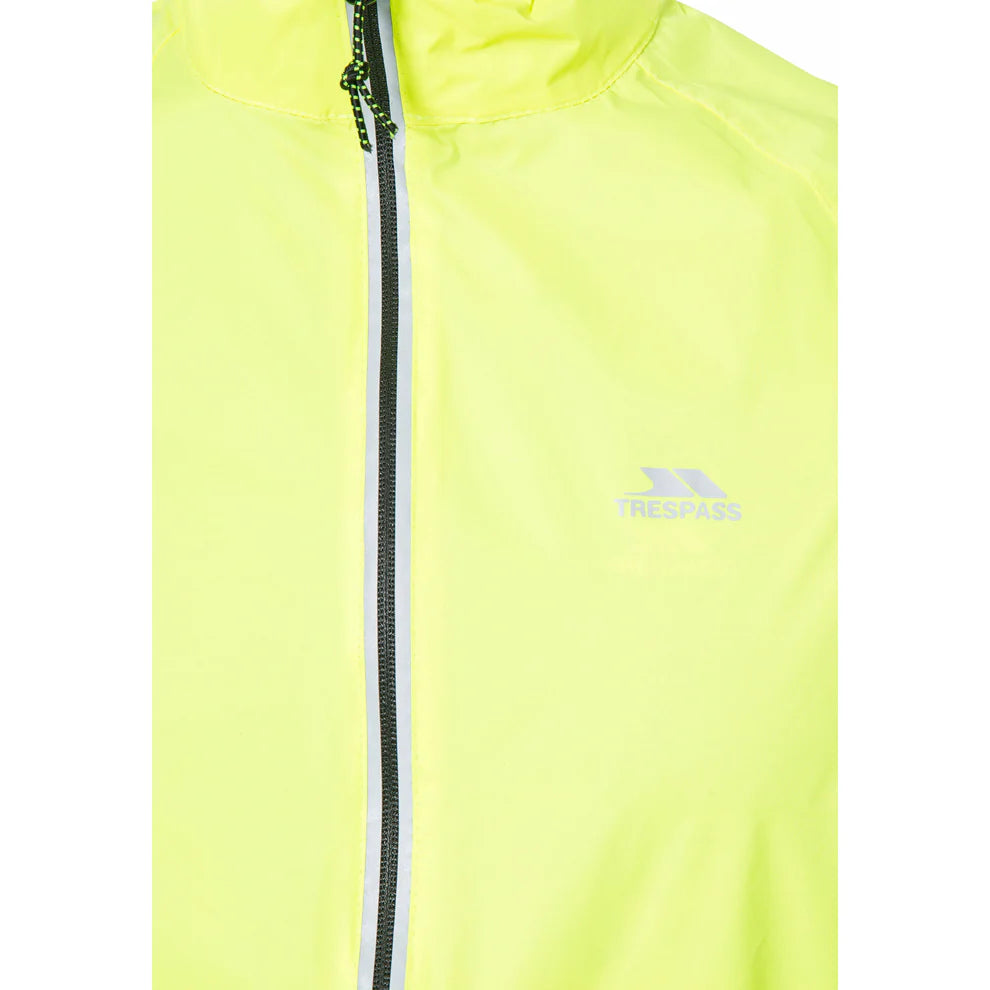 Trespass Men's Retract Hi-Vis Waterproof Packaway Jacket Yellow