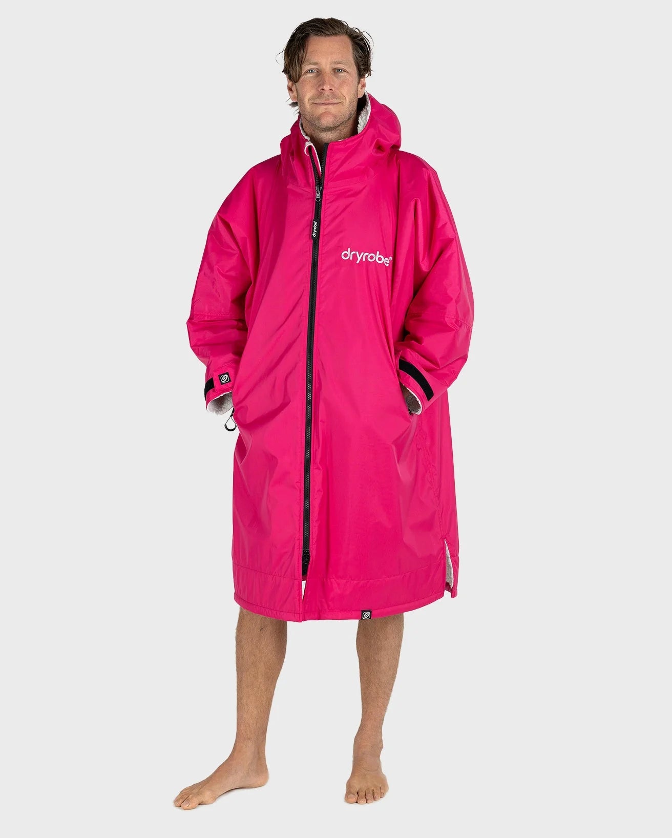Dryrobe Advanced long Sleeve Changing Robe Pink Grey