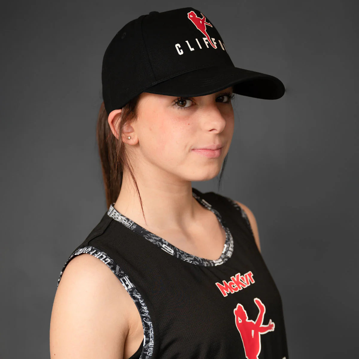 McKvr David Clifford Logo Cap Black Red