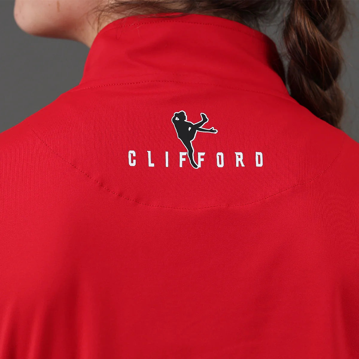 McKvr David Clifford 1/4 Zip Top Red Black
