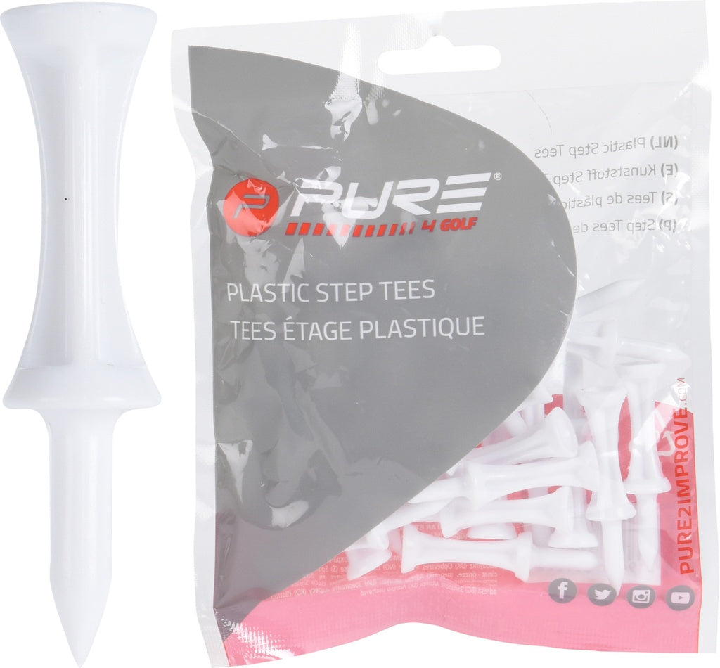 Pure2improve Step Plastic Golf Tees Bag of 25