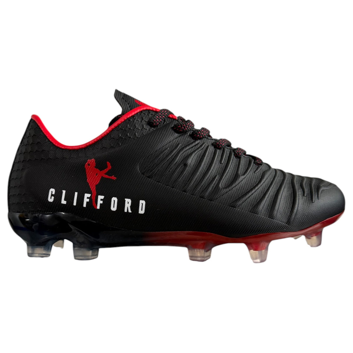 McKvr Clifford Club Junior Football Boots Black Red