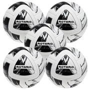 Five silver metallic balls with a brand logo on a white background