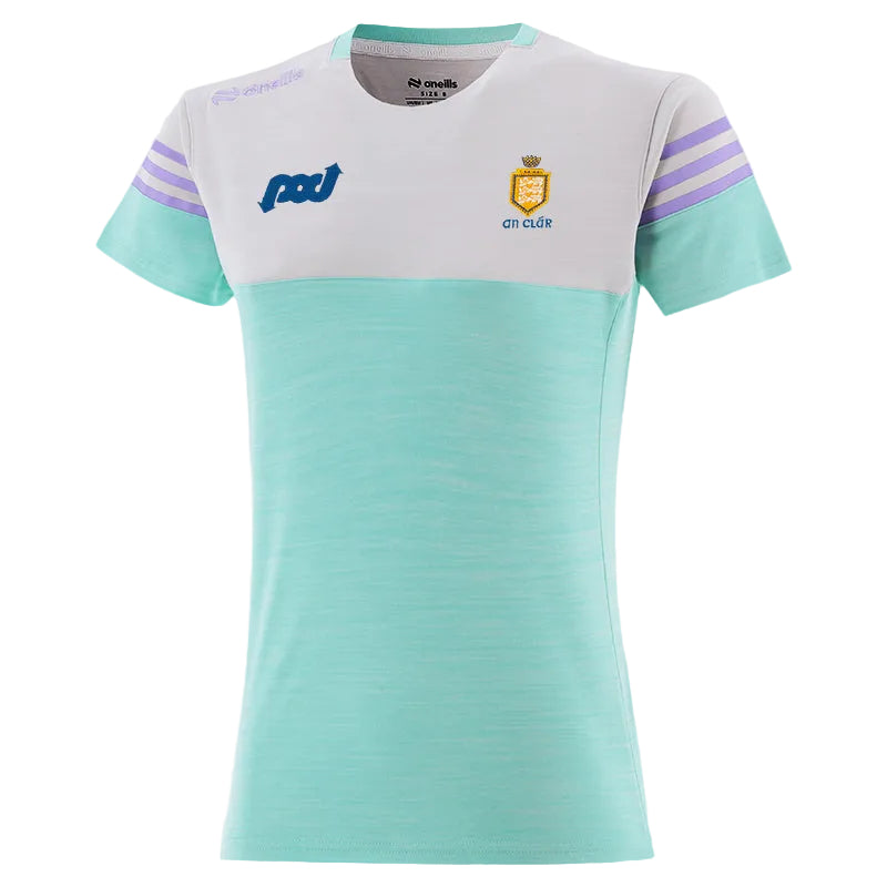 O'Neills Clare GAA Women's Sedona T-Shirt Green Silver Purple