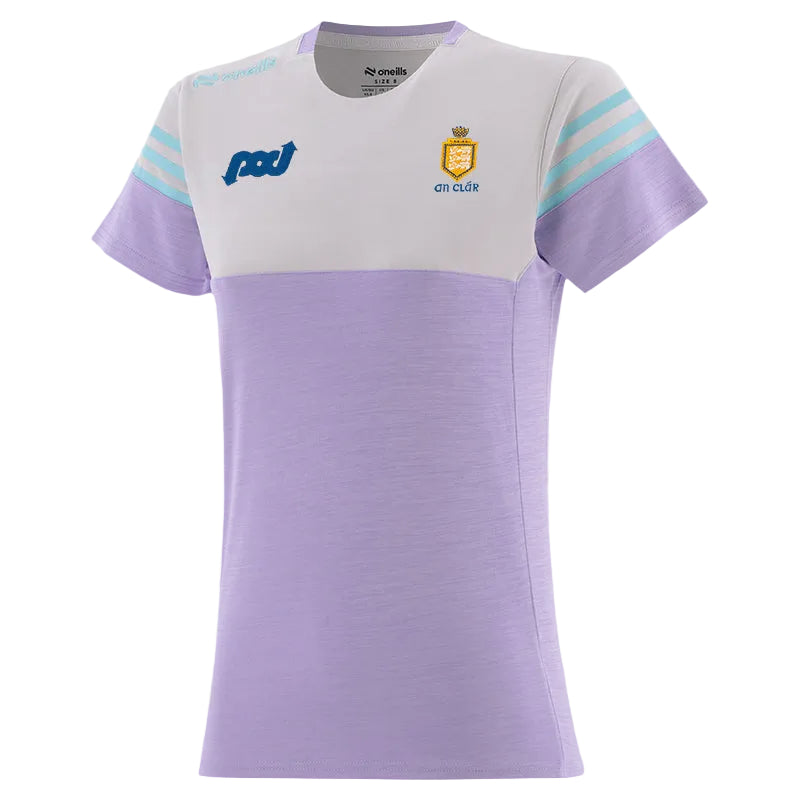 O'Neills Clare GAA Women's Sedona T-Shirt Purple White Green