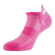 Pink athletic sock on a white background