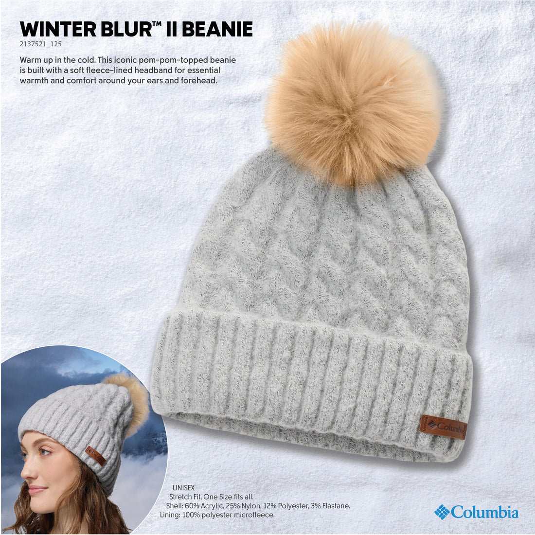 Columbia Unisex Winter Blur™ II Beanie Sea Salt