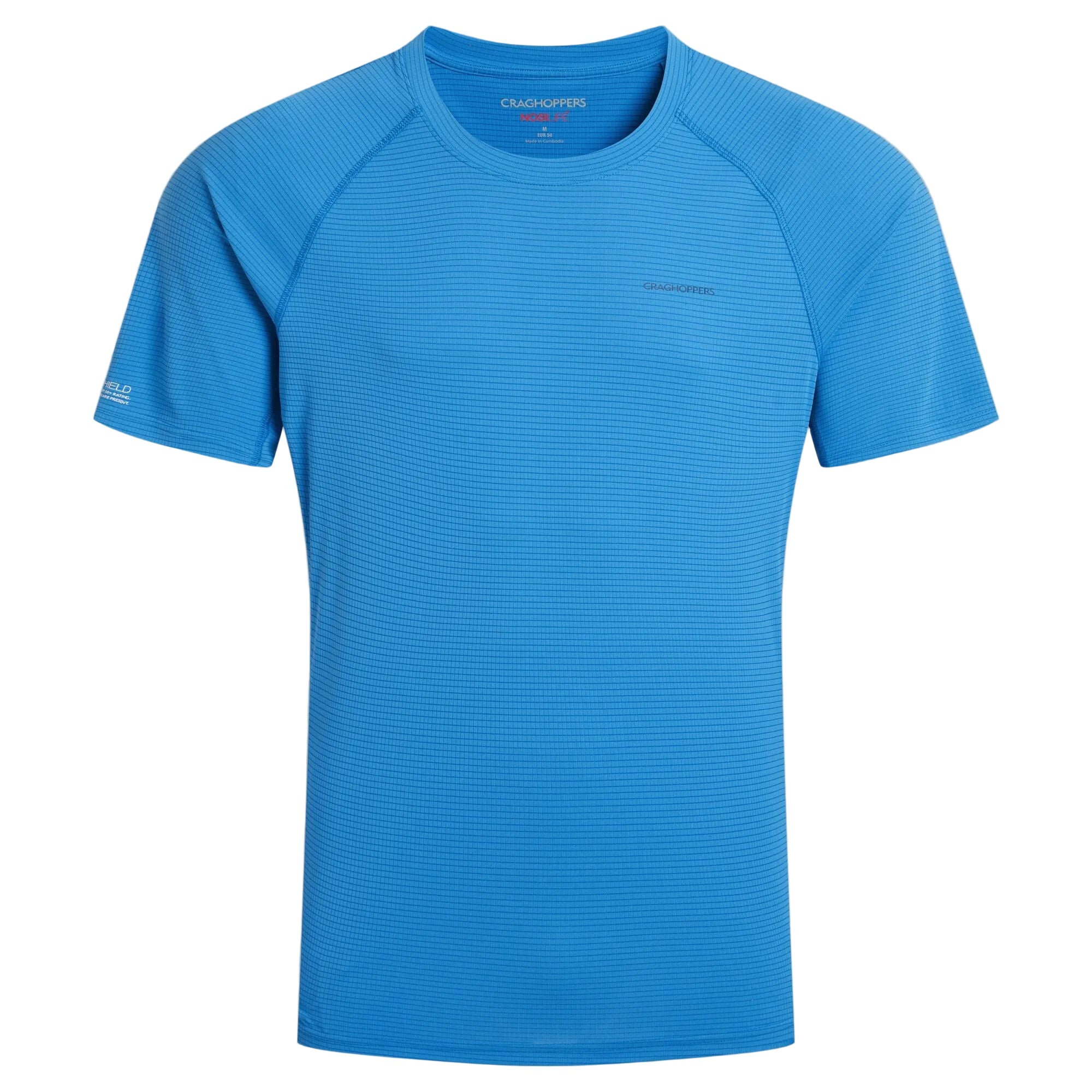 Blue athletic shirt on a beige background