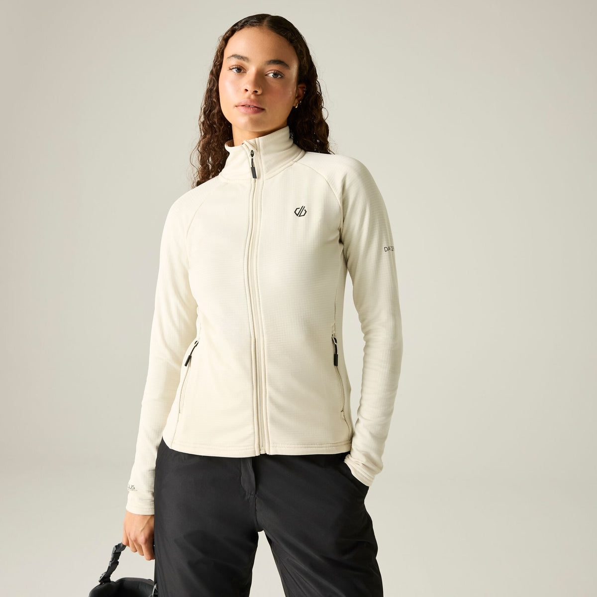 Dare2b Women's Lowline Full Zip Core Stretch Midlayer | Almond Milk