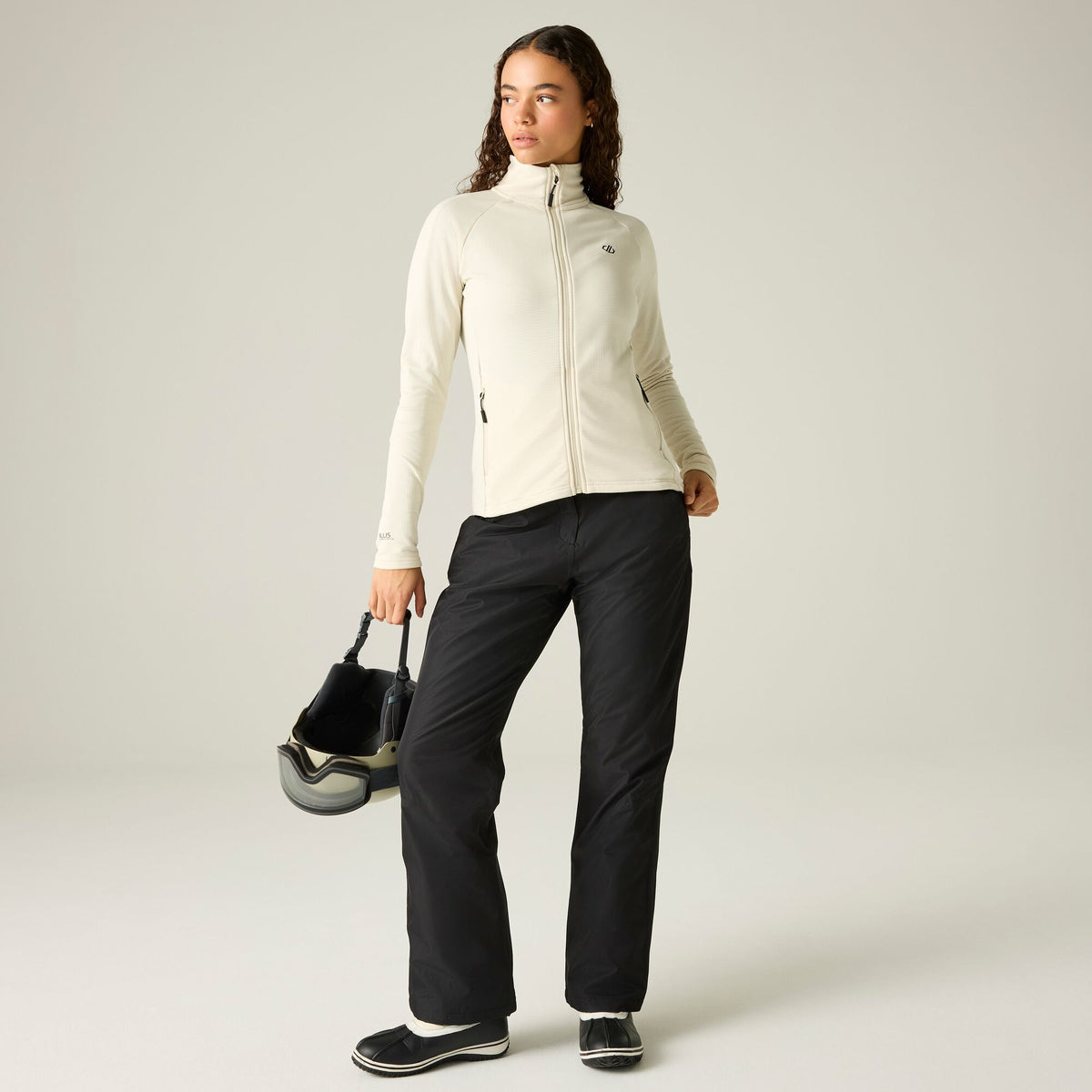 Dare2b Women's Lowline Full Zip Core Stretch Midlayer | Almond Milk