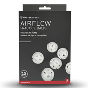 Packaging of Masters Golf Airflow practice balls on a white background