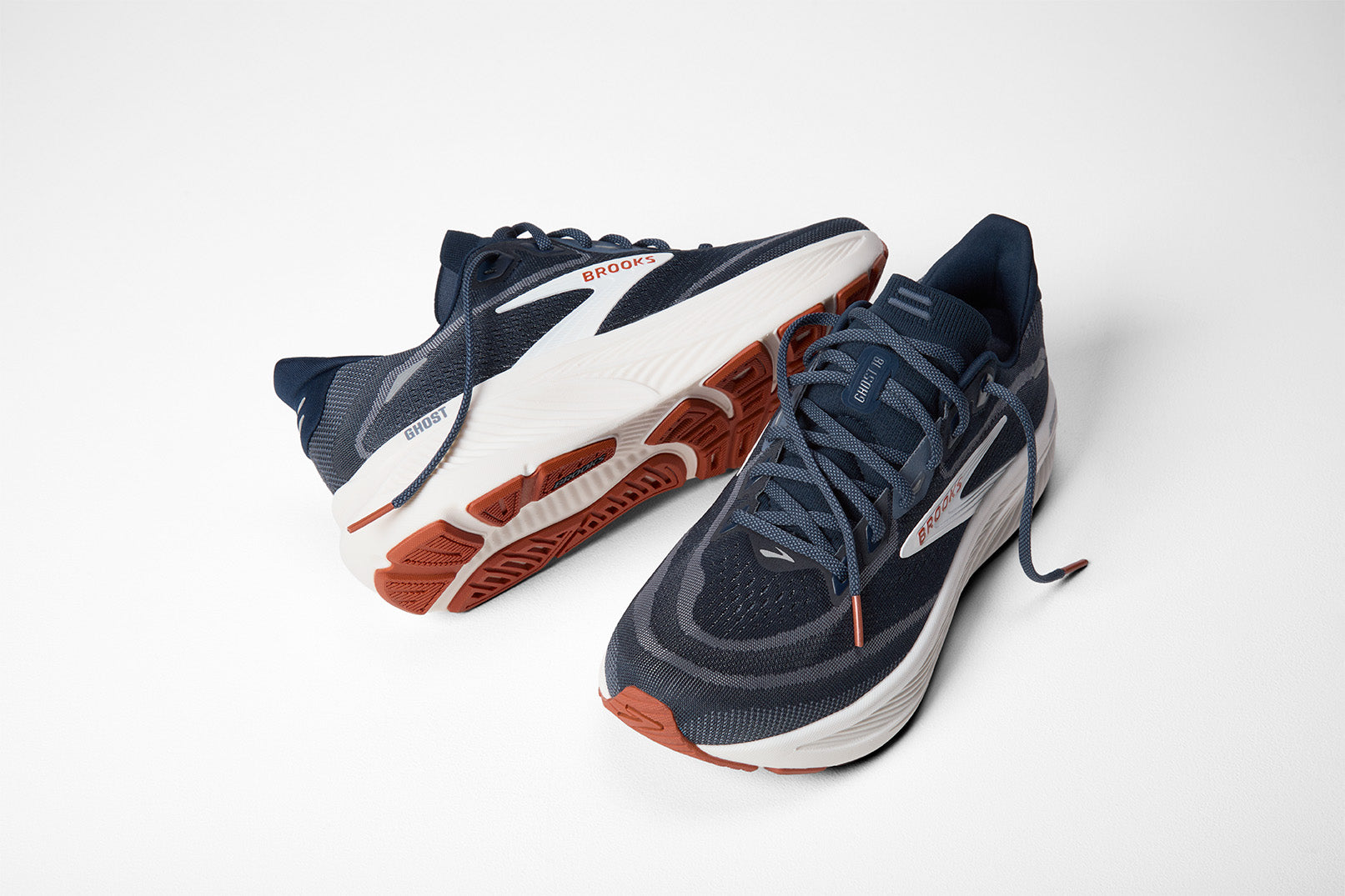 Brooks Ghost 18 Men's Running Shoes Navy Blazer Red
