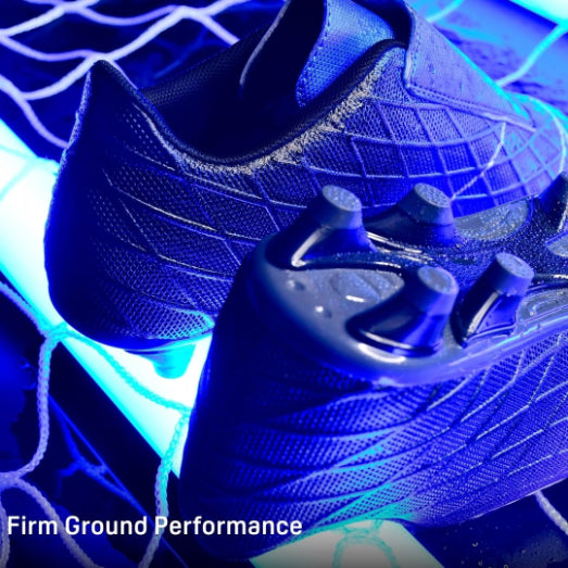 Precision Matrix Junior Velcro Football Boots Firm Ground Blue Black Silver (Blue Black)