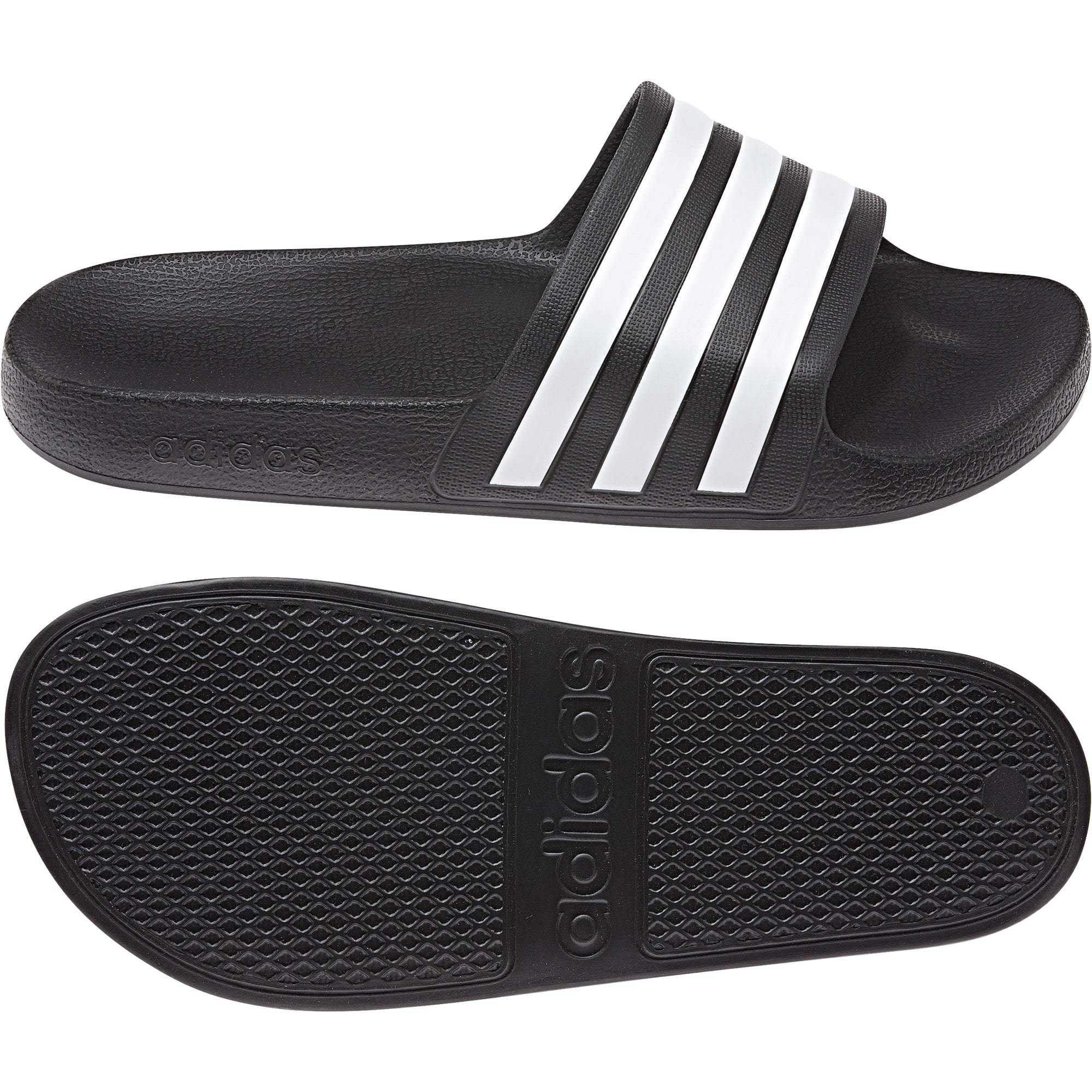 Adidas Adilette Aqua Slides Black White