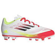 Adidas F50 Club Firm/Multi-Ground Junior Boots Cloud White Core Black Solar Yellow (White Black Red)