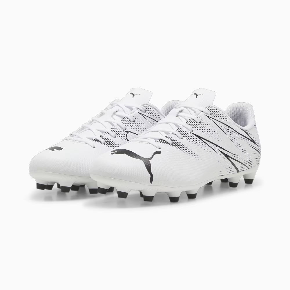 Puma Attacanto Firm Ground Junior Football Boots White Black (White Black)