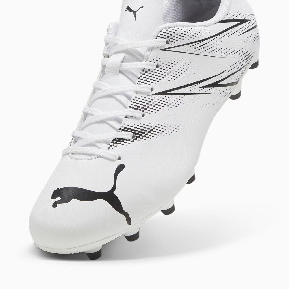 Puma Attacanto Firm Ground Junior Football Boots White Black (White Black)