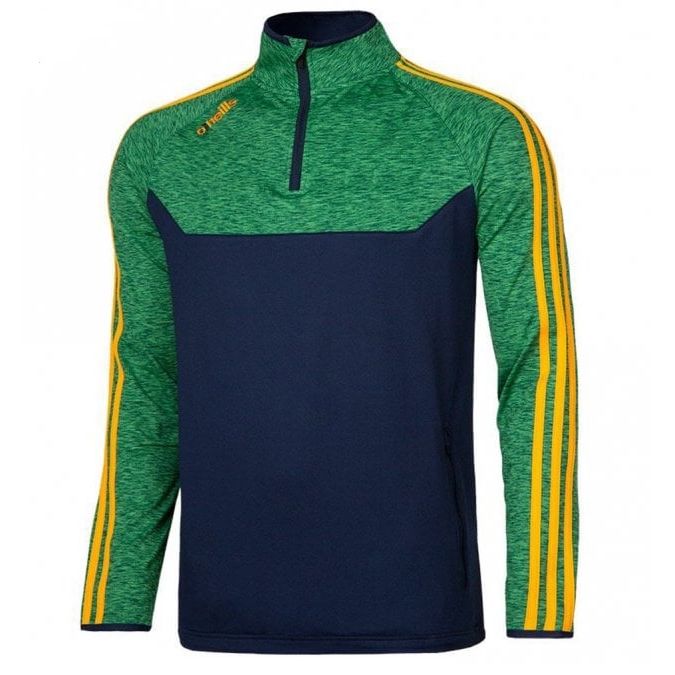 O'Neills Kasey 3 Stripe Brushed Half Zip (Navy Melange Green Amber)