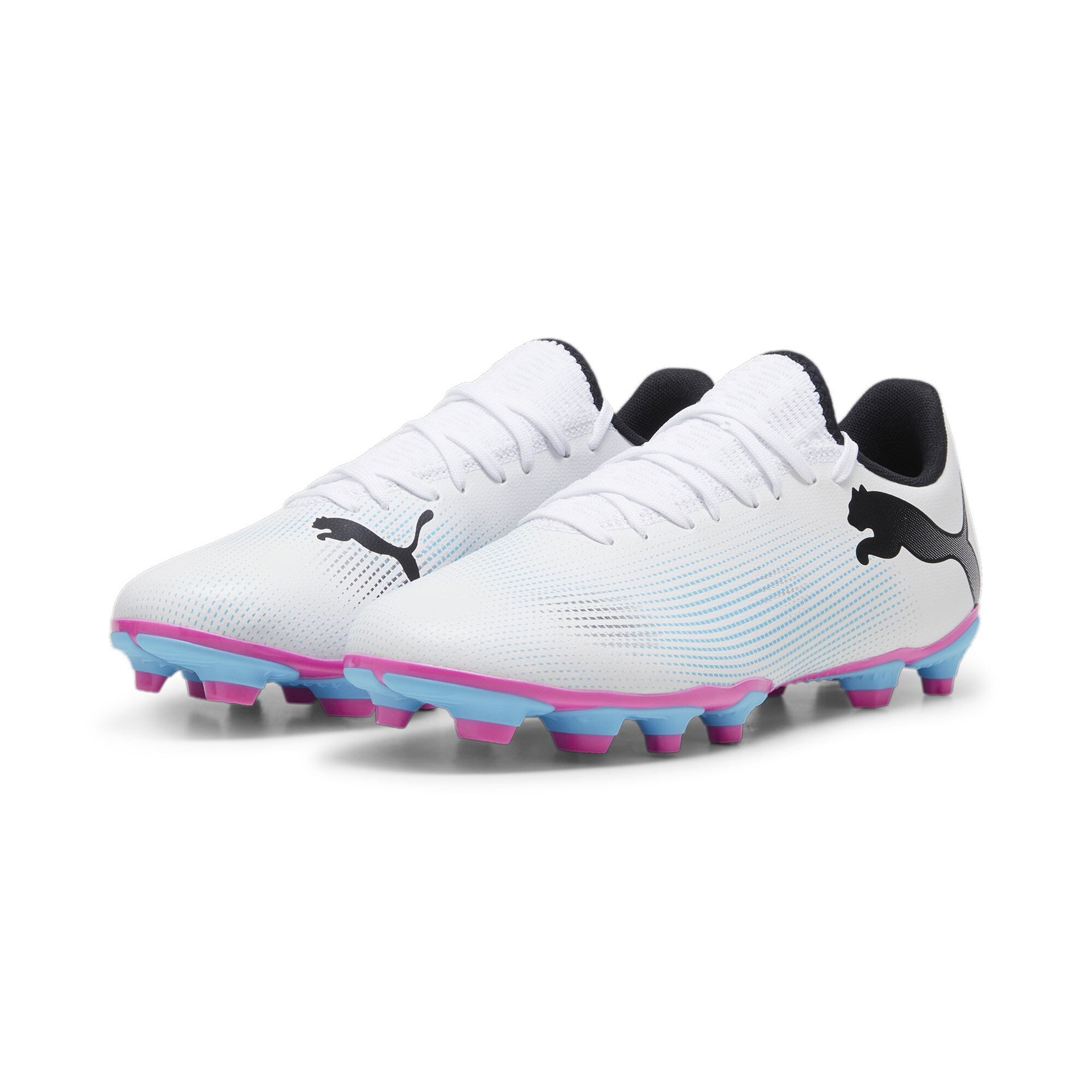 Puma Future 7 Play Junior Firm Ground Football Boots White Pink
