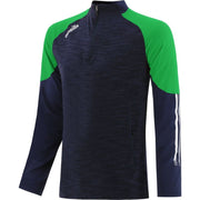O'Neills Oslo Brushed Half Zip Top Navy Green White