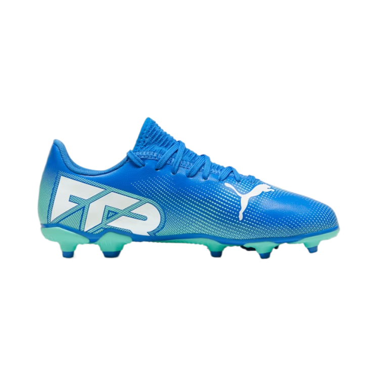 Puma Future 7 Play Firm Ground Junior Football Boots Hyperlink Blue Mint White (Blue Mint)
