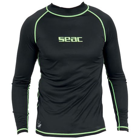 Seac T Sun Rash Vest Men's Black Long Sleeve