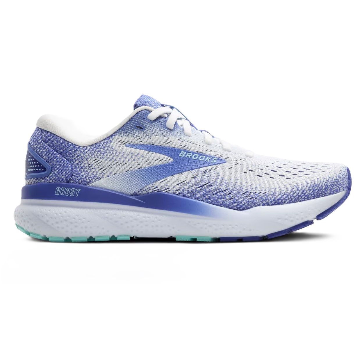 Brooks Ghost Women' Running Shoes White Amparo Blue Limpet Shell