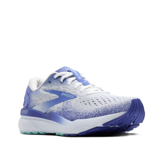 Brooks Ghost Women' Running Shoes White Amparo Blue Limpet Shell