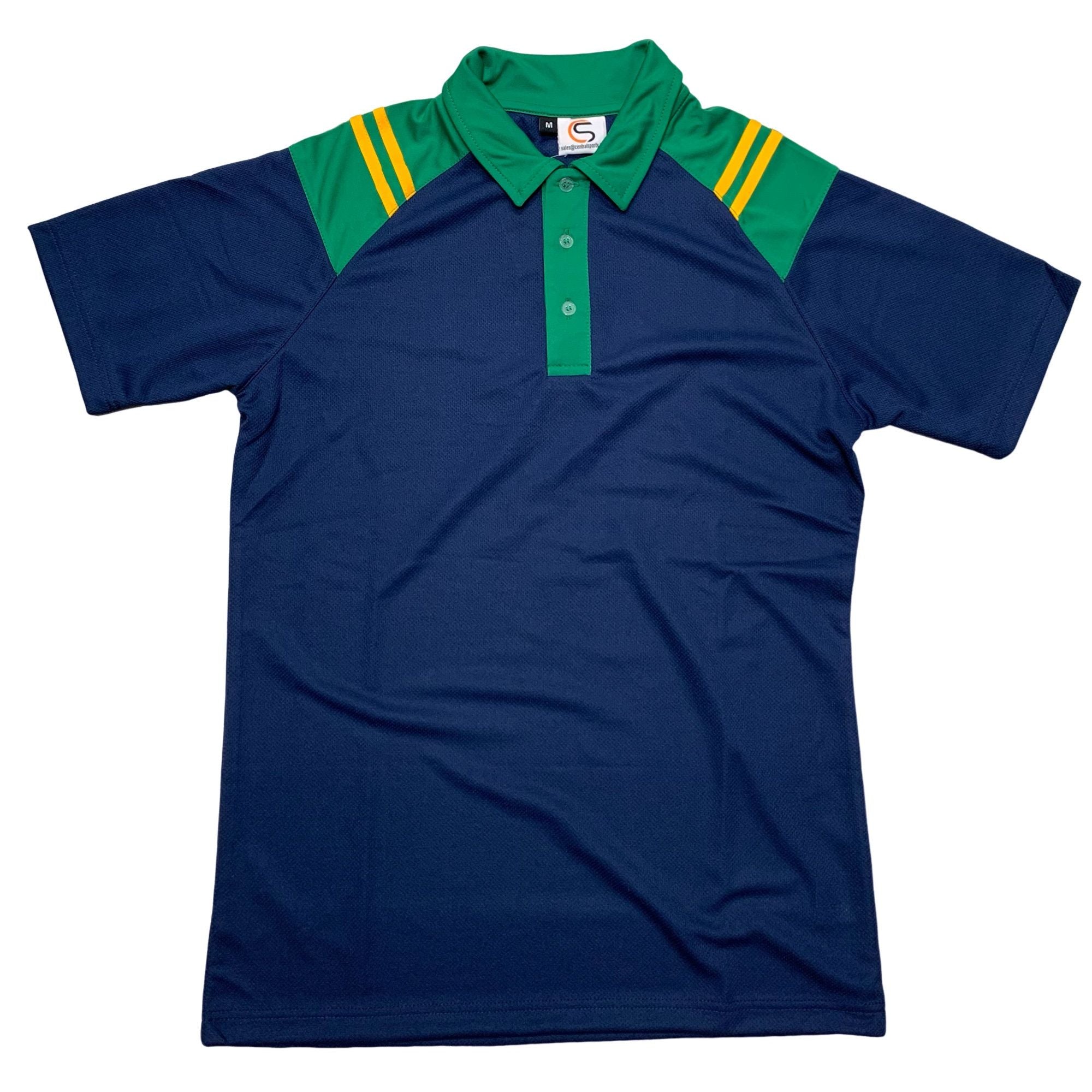 CS Club Polo Shirt Navy Green Amber