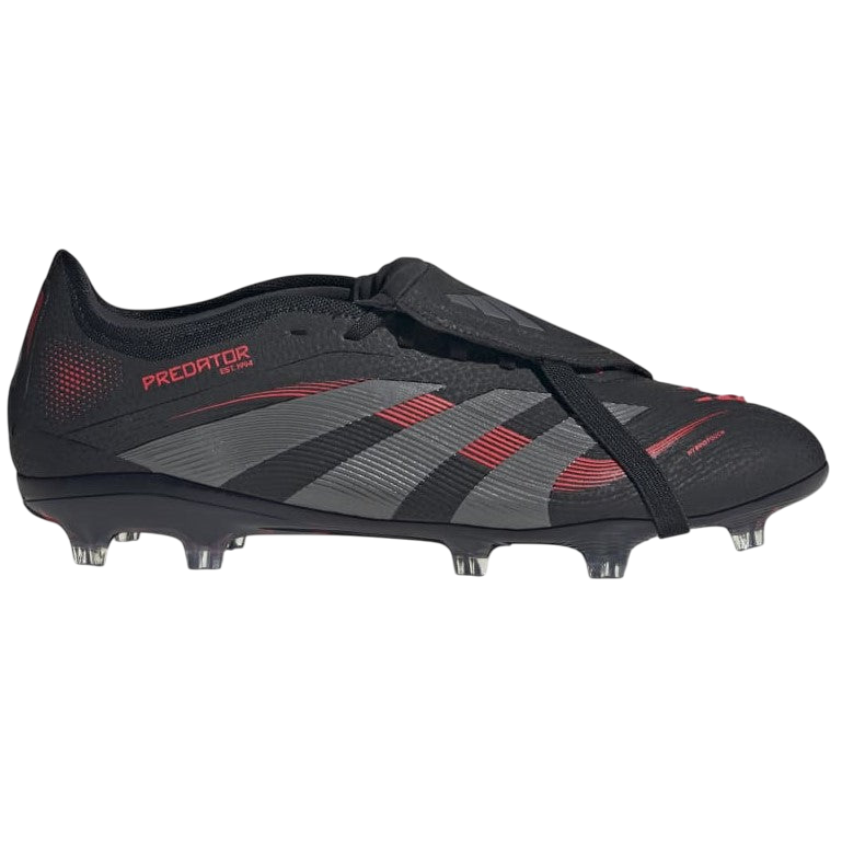 Adidas Predator Pro Firm Ground Football Boots Core Black Grey Fur Lucid Red