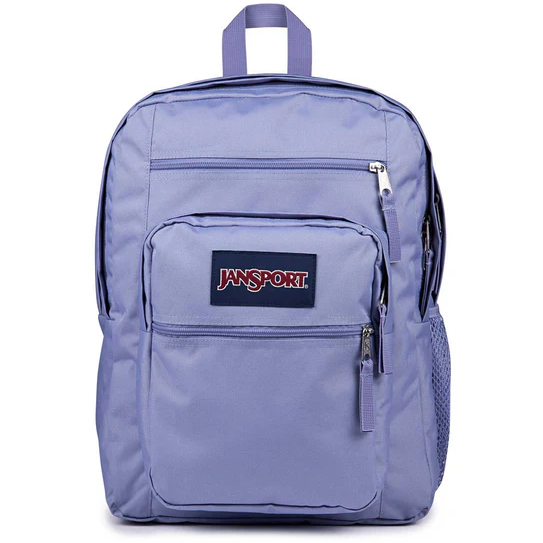 Purple backpack with JanSport logo on a white background