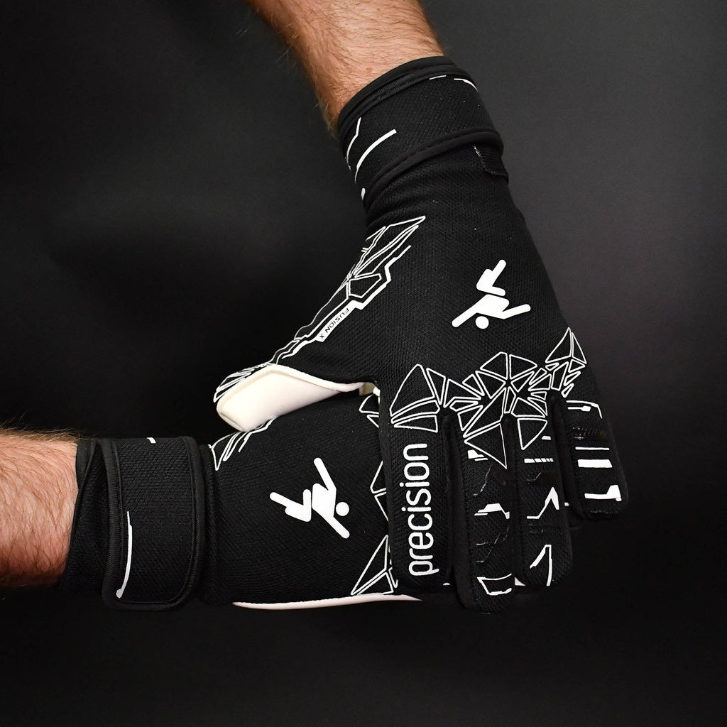Precision Junior Fusion X Pro Lite Giga Goalkeeper Gloves Black