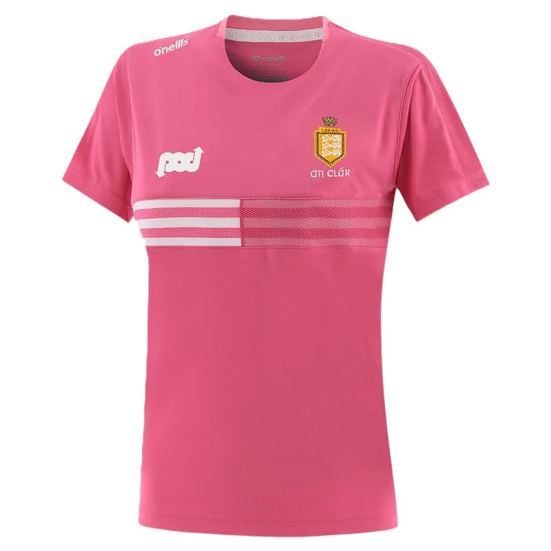 O'Neills Clare GAA Women's Nepal T-Shirt Pink White